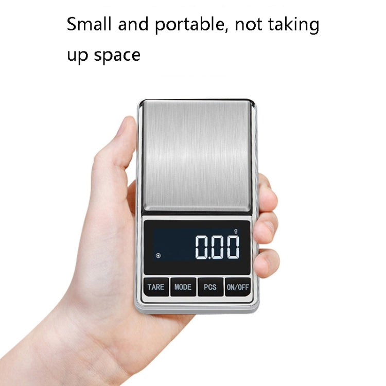 Mini bilancia portatile da cucina in acciaio inossidabile, bilancia elettronica per gioielli ad alta precisione, 100g/0.01g, 200g/0.01g, 300g/0.01g, 500g/0.01g, 500g/0.1g