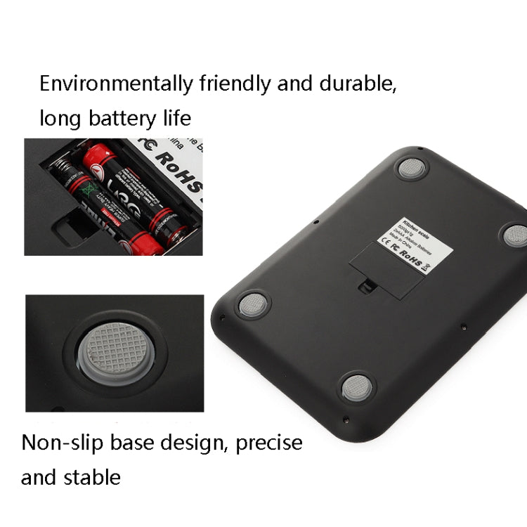 Piccola bilancia da cucina per alimenti, bilancia elettronica da cucina in acciaio inossidabile, 5kg/1g (Black), 10kg/1g (Black), 5kg/1g (White), 10kg/1g (White)