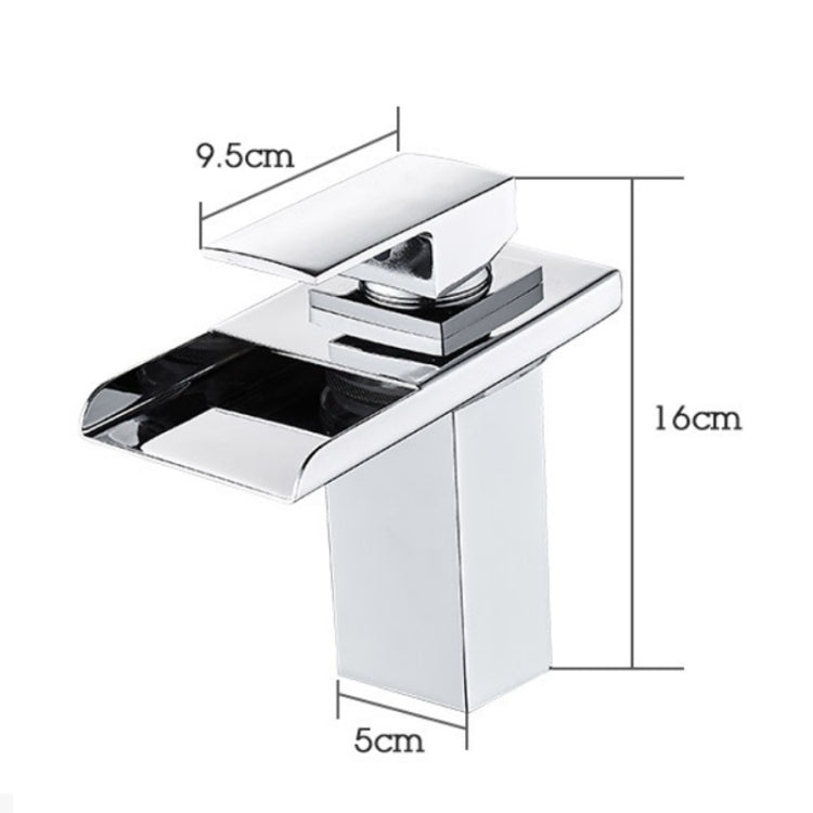 Rubinetto a cascata per bagno con rubinetto per acqua calda e fredda a tre luci a LED. Spina CN