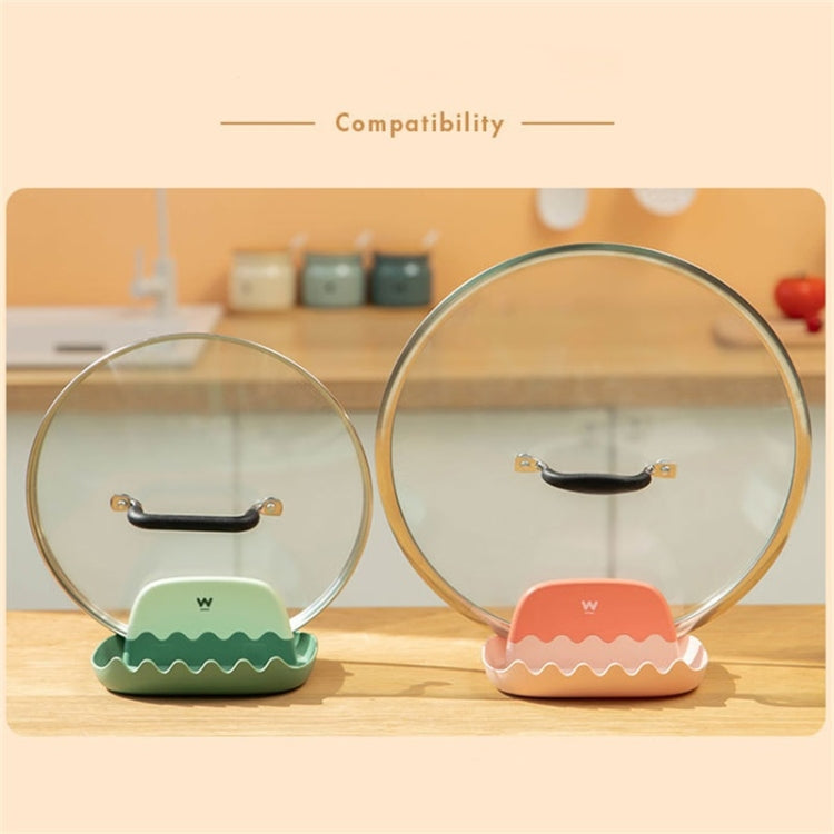 4 pezzi portabottiglie con coperchio per pentola, ripiano da cucina, staffa di stoccaggio, spatola, cucchiaio da zuppa, portabacchette, 4 PCS Orange, 4 PCS Green