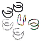 3 clip per orecchio punk rock, orecchini a forma di U, clip per naso