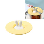 3 pezzi di orecchie da coniglio per uso alimentare a forma di coperchio della tazza in silicone, coperchio di tenuta, tazza di cartone animato, coperchio a prova di perdite antipolvere