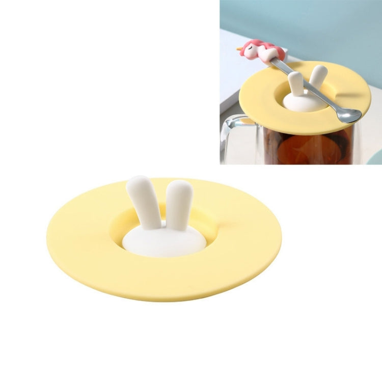 3 pezzi di orecchie da coniglio per uso alimentare a forma di coperchio della tazza in silicone, coperchio di tenuta, tazza di cartone animato, coperchio a prova di perdite antipolvere