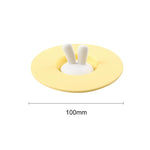 3 pezzi di orecchie da coniglio per uso alimentare a forma di coperchio della tazza in silicone, coperchio di tenuta, tazza di cartone animato, coperchio a prova di perdite antipolvere