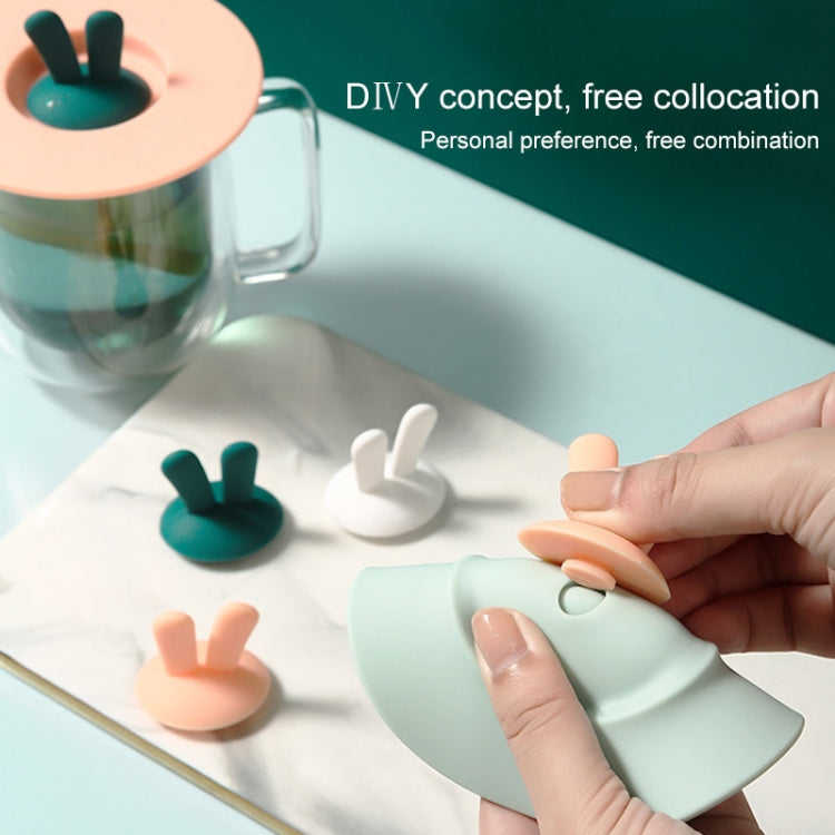 3 pezzi di orecchie da coniglio per uso alimentare a forma di coperchio della tazza in silicone, coperchio di tenuta, tazza di cartone animato, coperchio a prova di perdite antipolvere
