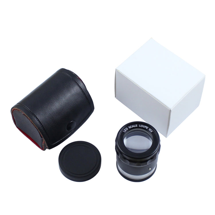 Lente d'ingrandimento 10x con 8 luci LED e scala graduata
