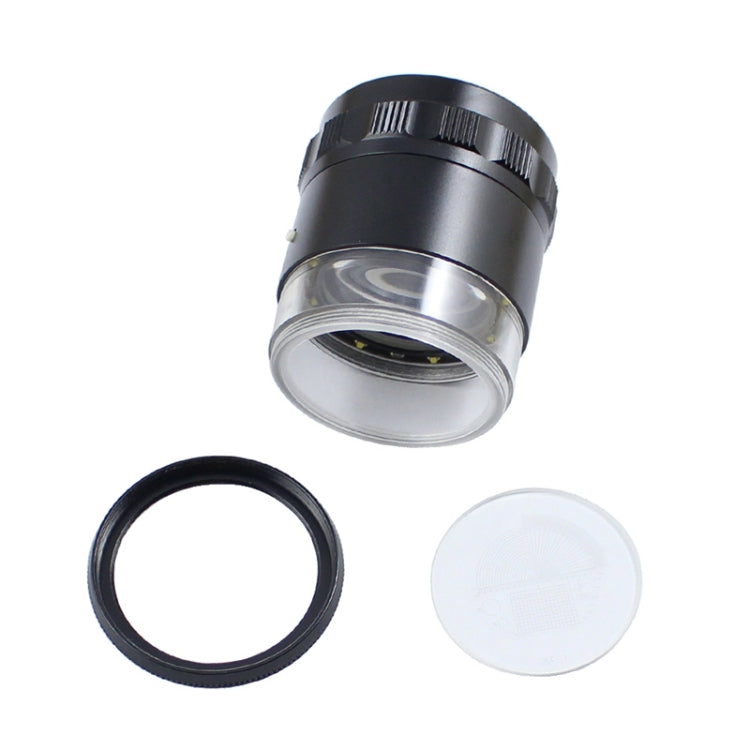 Lente d'ingrandimento 10x con 8 luci LED e scala graduata