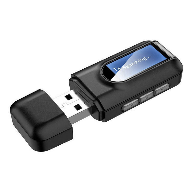 BT201 Bluetooth 5.0 USB 2 in 1 Trasmettitore ricevitore audio Bluetooth con display LCD, Bluetooth Audio Receiver Transmitter with LCD Display