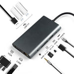 Docking station multifunzione di tipo C 10 in 1 HUB di ricarica rapida PD, 10 in 1