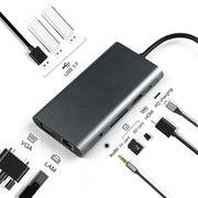 Docking station multifunzione di tipo C 10 in 1 HUB di ricarica rapida PD, 10 in 1