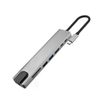 WC7367 8 in 1 87W da tipo C a PD+USB3.0x2+SD+TF+HDMI+RJ45+tipo-c Docking Station HUB, WC7367