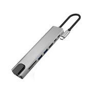 WC7367 8 in 1 87W da tipo C a PD+USB3.0x2+SD+TF+HDMI+RJ45+tipo-c Docking Station HUB, WC7367