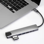 WC7367 8 in 1 87W da tipo C a PD+USB3.0x2+SD+TF+HDMI+RJ45+tipo-c Docking Station HUB, WC7367
