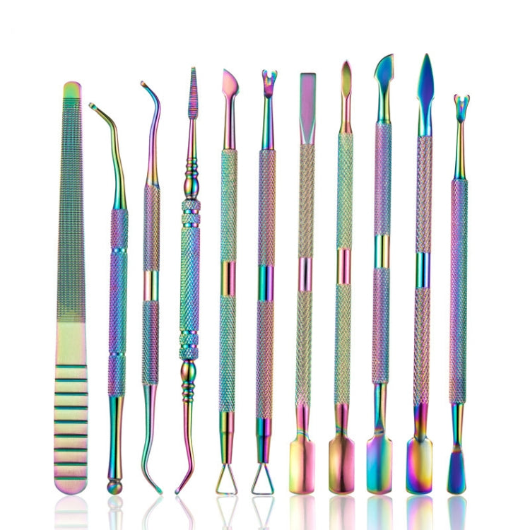 Lima unghie in acciaio inox color titanio 11 in 1