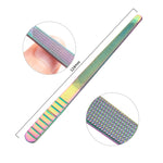 Lima unghie in acciaio inox color titanio 11 in 1
