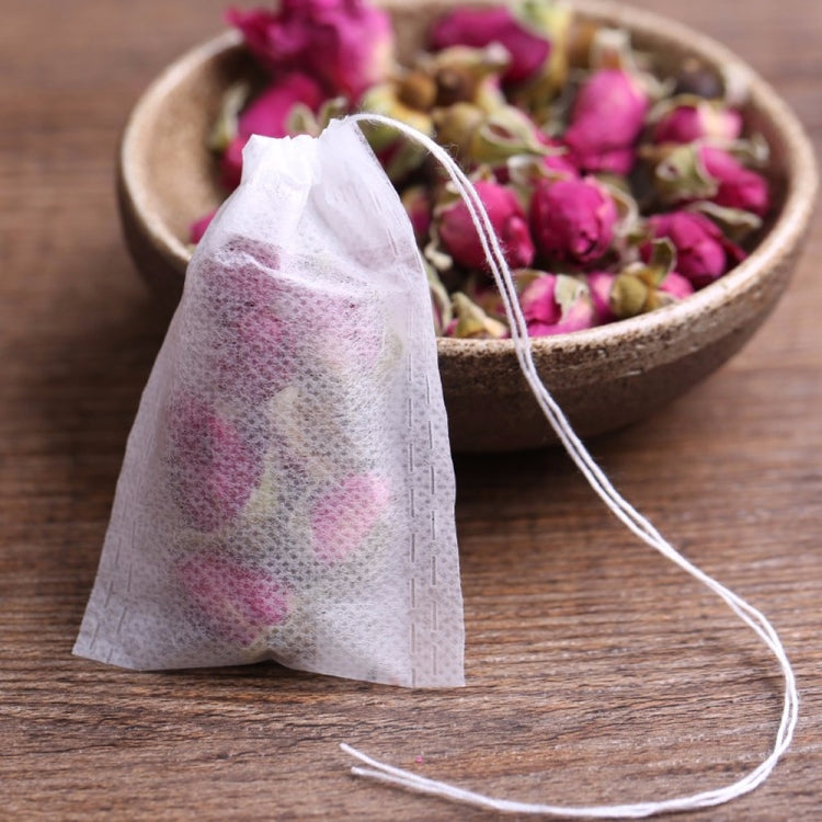 Bustine di tè profumate da 100 pezzi/lotto con carta da filtro sigillante, dimensioni: 5,5 x 7 cm, Teabags