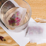 Bustine di tè profumate da 100 pezzi/lotto con carta da filtro sigillante, dimensioni: 5,5 x 7 cm, Teabags