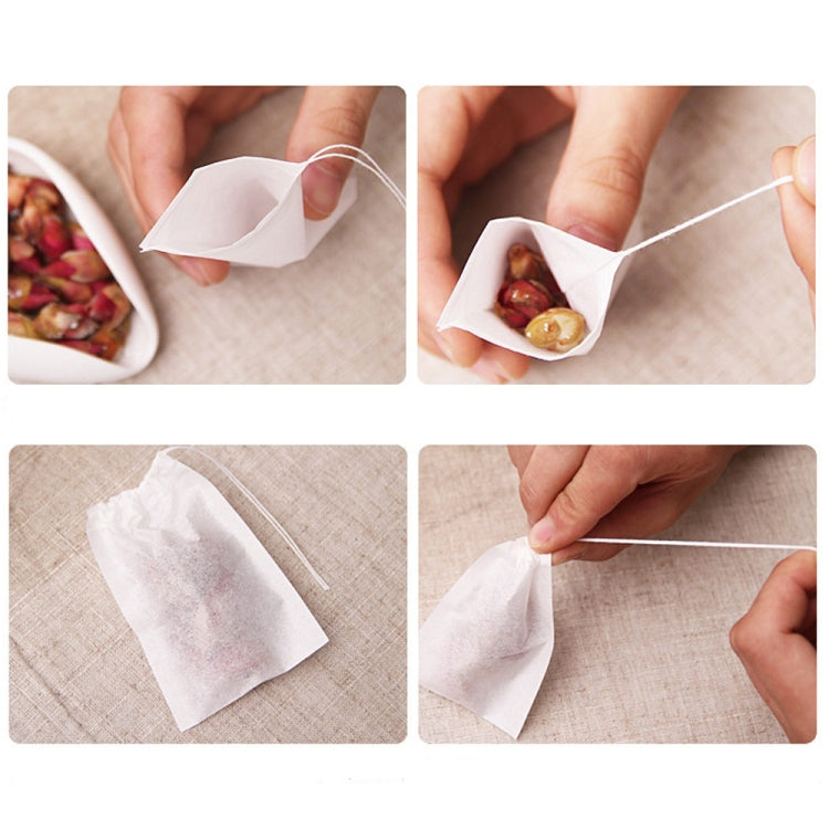 Bustine di tè profumate da 100 pezzi/lotto con carta da filtro sigillante, dimensioni: 5,5 x 7 cm, Teabags