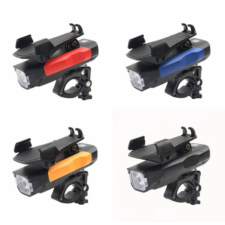 Luce per bicicletta da 500LM, supporto per telefono cellulare, luce anteriore da guida multifunzione con clacson, 4000 mAh (Black), 4000 mAh (Black Red), 4000 mAh (Black Blue), 4000 mAh (Black Orange), 2400 mAh (Black Red), 2400 mAh (Black Blue)       ...