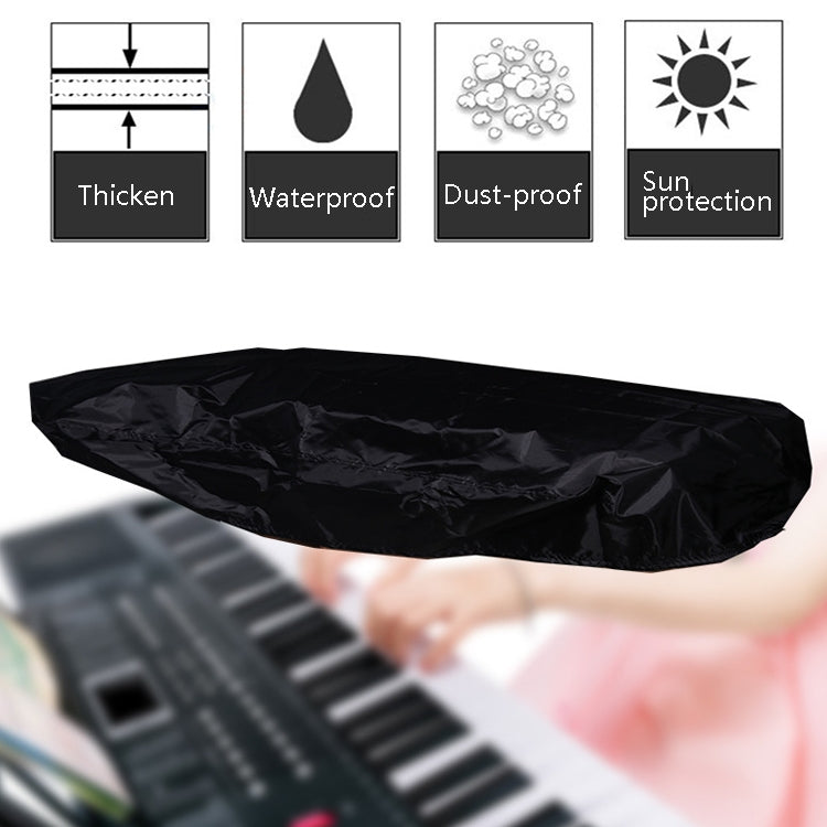 Copertura per tastiera elettronica con apertura idrorepellente Copertura antipolvere in tessuto Oxford Copertura per strumento tastiera con coulisse, 61 Keys Black 98x42x21cm, 88 Key Black 124x49x36cm