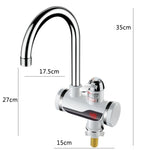 Rubinetto elettrico istantaneo per acqua calda da cucina, scaldabagno caldo e freddo, spina europea, Lamp Display Lower Water Inlet, Lamp Display Side Water Inlet, Lamp Display Leakage Protection Lower Water Inlet                                       ...