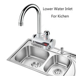 Rubinetto elettrico istantaneo per acqua calda da cucina, scaldabagno caldo e freddo, spina europea, Lamp Display Lower Water Inlet, Lamp Display Side Water Inlet, Lamp Display Leakage Protection Lower Water Inlet                                       ...