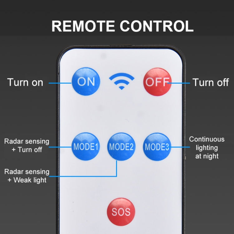 144 COB Solar Human Body Sensor Street Light Applique da parete da giardino con telecomando Luce di sicurezza per esterni