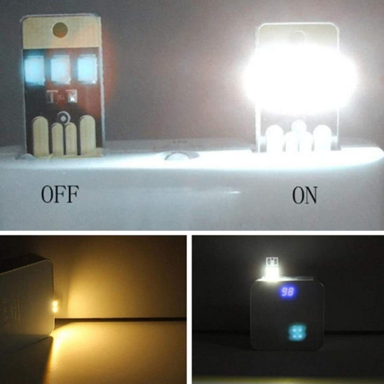 Luce notturna a LED con portachiavi di alimentazione USB Mini Pocket Card da 10 pezzi