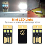 Luce notturna a LED con portachiavi di alimentazione USB Mini Pocket Card da 10 pezzi