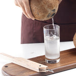 Apriscatole multifunzionale in acciaio inossidabile con guscio di noce di cocco con manico in legno, coltello per carne di cocco, gadget da cucina, Coconut Shell Opener