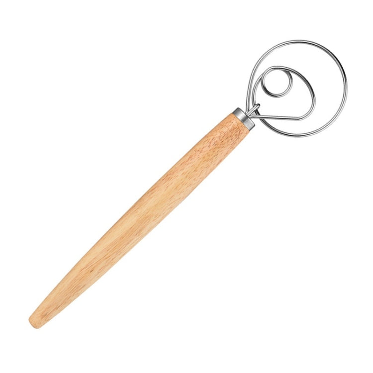 Frusta a spirale con asta di miscelazione in acciaio inossidabile per impastare la farina con manico in rovere da 2 pezzi da 13 pollici, Single Circle Agitator, Double Circle Agitator, Three Circle Agitator