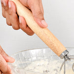 Frusta a spirale con asta di miscelazione in acciaio inossidabile per impastare la farina con manico in rovere da 2 pezzi da 13 pollici, Single Circle Agitator, Double Circle Agitator, Three Circle Agitator