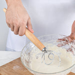 Frusta a spirale con asta di miscelazione in acciaio inossidabile per impastare la farina con manico in rovere da 2 pezzi da 13 pollici, Single Circle Agitator, Double Circle Agitator, Three Circle Agitator