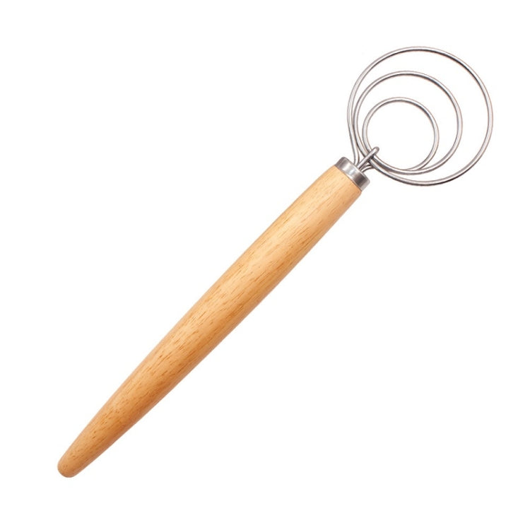 Frusta a spirale con asta di miscelazione in acciaio inossidabile per impastare la farina con manico in rovere da 2 pezzi da 13 pollici, Single Circle Agitator, Double Circle Agitator, Three Circle Agitator