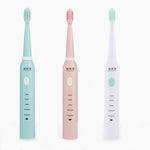 DELIPU Spazzolino elettrico ricaricabile Sonic Regolazione a 5 velocità Spazzolino sbiancante per capelli morbidi impermeabile per uso domestico per bambini, USB Charging Cable  (Blue), USB Charging Cable (Pink), USB Charging Cable (White)             ...
