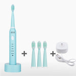 DELIPU Spazzolino elettrico ricaricabile Sonic Regolazione a 5 velocità Spazzolino sbiancante per capelli morbidi impermeabile per uso domestico per bambini, USB Charging Cable  (Blue), USB Charging Cable (Pink), USB Charging Cable (White)             ...