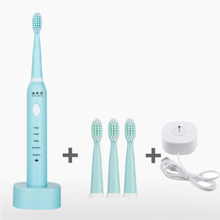 DELIPU Spazzolino elettrico ricaricabile Sonic Regolazione a 5 velocità Spazzolino sbiancante per capelli morbidi impermeabile per uso domestico per bambini, USB Charging Cable  (Blue), USB Charging Cable (Pink), USB Charging Cable (White)             ...