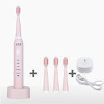 DELIPU Spazzolino elettrico ricaricabile Sonic Regolazione a 5 velocità Spazzolino sbiancante per capelli morbidi impermeabile per uso domestico per bambini, USB Charging Cable  (Blue), USB Charging Cable (Pink), USB Charging Cable (White)             ...