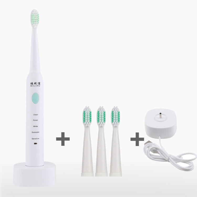 DELIPU Spazzolino elettrico ricaricabile Sonic Regolazione a 5 velocità Spazzolino sbiancante per capelli morbidi impermeabile per uso domestico per bambini, USB Charging Cable  (Blue), USB Charging Cable (Pink), USB Charging Cable (White)             ...