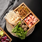 Set di vassoi in legno per verdure con piatto caldo in bambù, piatto compartimentale, Large Nine Grid Plate, Six Grid Plate, Large Four Grid Bamboo Plate, Medium Four Grid Bamboo Plate, Small Four Grid Bamboo Plate, Three Grid Bamboo Plate, Two Grid Pl...