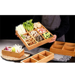 Set di vassoi in legno per verdure con piatto caldo in bambù, piatto compartimentale, Large Nine Grid Plate, Six Grid Plate, Large Four Grid Bamboo Plate, Medium Four Grid Bamboo Plate, Small Four Grid Bamboo Plate, Three Grid Bamboo Plate, Two Grid Pl...
