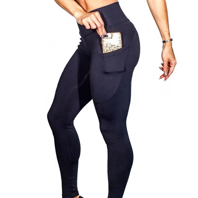 Leggings sportivi da donna con tasche elasticizzati