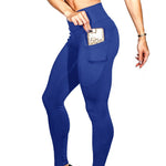 Leggings sportivi da donna con tasche elasticizzati
