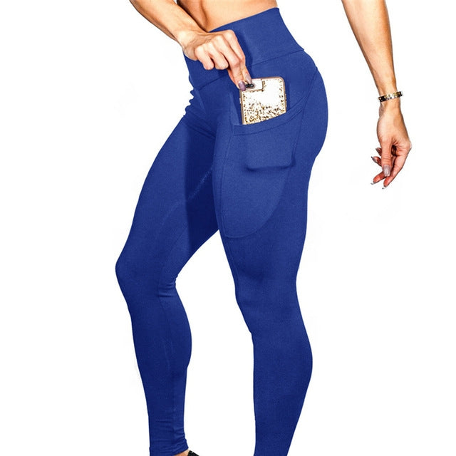 Leggings sportivi da donna con tasche elasticizzati