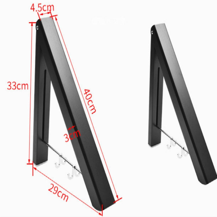 Stendino invisibile in alluminio spaziale multifunzionale, Black, Double Black + 80cm Crossbar, Double Black + 120cm Crossbar