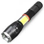 Zoom telescopico Torcia a luce forte Torcia a LED ricaricabile magnetica potente, Silver Head (No Battery, No Charger), Black Head (No Battery, No Charger), Silver Head (With Battery, EU Plug Charger), Black Head (With Battery, EU Plug Charger)
