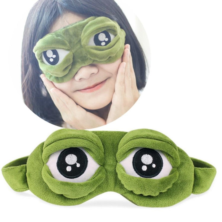 Cute Eyes Plush3D Frog Shade Cover Sleeping Rest Travel Eye Mask con Ice Bag