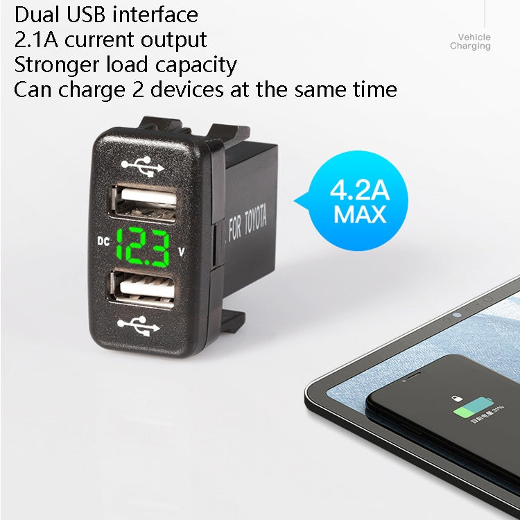 Modifica non distruttiva del foro originale del caricatore per auto del caricatore per auto doppio USB con linea adatta per Toyota