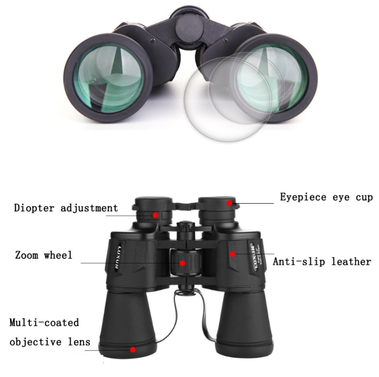Binocolo Luxun 20X50 per esterni Binocolo ad alta potenza non a infrarossi per visione notturna a bassa luminosità, 20X50 Black, 20X50 Army Green