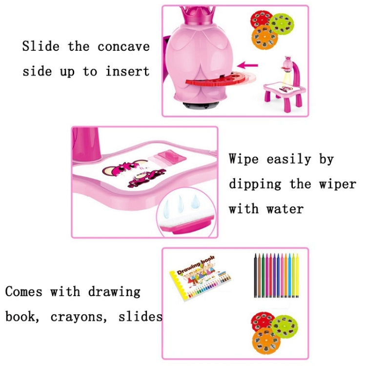 Set di giocattoli da tavolo da disegno multifunzionale per proiezione di bambini intelligenti, Blue, Pink